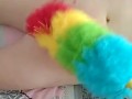 duster cleaning the dust from my curvy wife