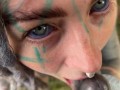 Tattooed Fantasy Fairy-girl gets fucked in the forrest - POV - facial cumshoot