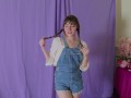 Mila Pee's in New Denim Overalls (FETISH / KINK)