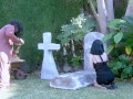 Spanish babe Luzy Miss fucked on a grave by spanish stud Bryan da Ferro