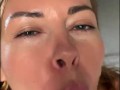 Sloppy blowjob with fake cum