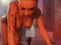 Rock Star Monika Fox Fucked Holes With Double Penetration And But Rose With Big Dildos In Shower