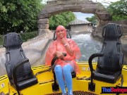 Bubble butt Asian amateur GF went to a theme park before having sex