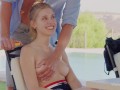 WOWGIRLS Amazing blonde girl Freya Mayer getting fucked by this lucky dude by the pool