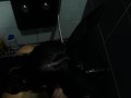 Wife toilet training! Human toilet and cum on face, Bunny mask