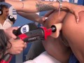Latin girl is fucked by dildo drill on her big ass, Helen Star y Alexa lewis | Juan Bustos Podcast