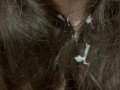 Thick Blue Eyed MILF Sucking Cock Gets A Massive Cumshot On Face And In Hair