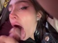 Sisi Rose throat fuck in the back of a taxi