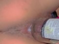 Horny gf puts wine bottle inside her tight vegina... Gf ne chut me ghusai beer bottle