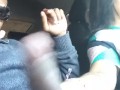 TimDavis89, my  Filipina step sis stroking my 9-3" thick BBC in the car (POV).