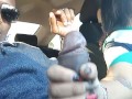 TimDavis89, my  Filipina step sis stroking my 9-3" thick BBC in the car (POV).
