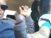 TimDavis89, my  Filipina step sis stroking my 9-3" thick BBC in the car (POV).