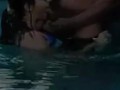 cumming a lot in the pool at a beautiful sunset - accounter adventure