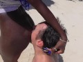 black pearl dominatrix butt licking at beach