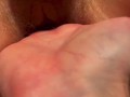 Hippie slut gets finger fucked and squirts and creams while using wand wait til you see the juices