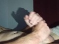 Rubbing, massaging and edging my long hard cock before making love to my best friends wife