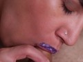 Close up blowjob and mouthful