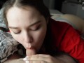 Young stepmother woke me up with a passionate throaty slobbery blowjob. Valeria Sladkih