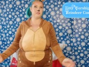 *** TRAILER ONLY *** Titty Worship In A Reindeer Costume - Solo Girl