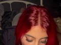 Cute Face Red Hair Latina suck Cock while her parents are home