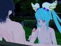 Cure Sky and I have intense sex in the park at night. - Soaring Sky! Pretty Cure Hentai