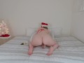 Santa's Little Helper Fucks Herself With A Candy Cane