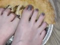 Smashing apple pie with my huge feet
