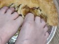 Smashing apple pie with my huge feet