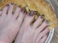 Smashing apple pie with my huge feet
