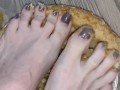 Smashing apple pie with my huge feet