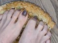 Smashing apple pie with my huge feet