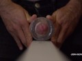 Transparent Fleshlight Fuck and Loud Moaning - Slow Motion Cumshot - Close UP