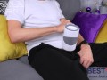 Powerful cumshot of my thick cock together by Player one from BestVibe makes me orgasm