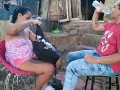 disfrutando de un buen sexo con mi amante en su patio
