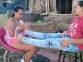 disfrutando de un buen sexo con mi amante en su patio