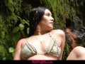 Masturbating Teen Latina Pussy In Front Of Waterfall