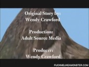 Cartoon babe pussy fucked from behind