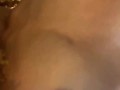 Tiny ebony teen in handcuffs fucks her own pussy with big dragon dildo