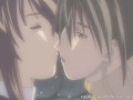 Erotic anime kissing foreplay