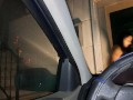 Horny Housewife Fucks the Delivery Guy Outdoor in His Car at Night