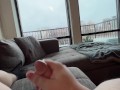 *asmr moaning* Stroking my cock on a rainy day