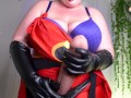 Elastigirl STRETCHES her pussy with dildo riding, tits (breast expansion) and futa cock pegging POV