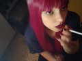 Adorable Alt Girl blowing cigarette smoke on dick POV (full vid on my 0nlyfans)