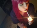 Adorable Alt Girl blowing cigarette smoke on dick POV (full vid on my 0nlyfans)