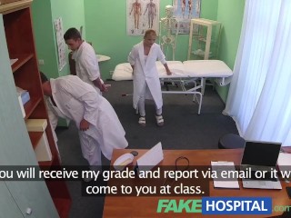 FakeHospital Medical student shows off her gymnastic skills