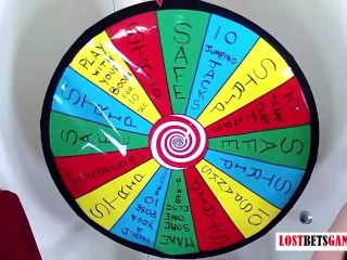 3 very pretty girls play a game of strip spin the wheel