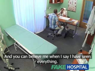 FakeHospital Patient gives his hot brunette nurse a cream pie