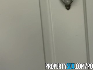 PropertySex - Absolutely stunning blonde realtor fucks renter in apartment