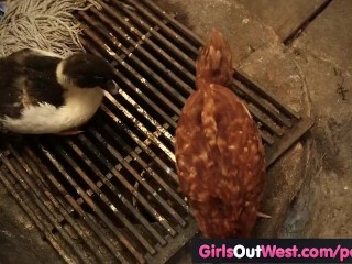 Cute redheaded lesbians with hairy pussies meet and fuck