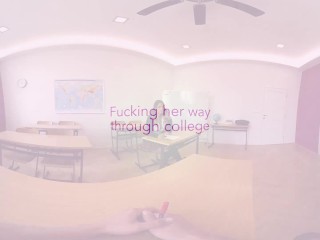 VR Bangers-[360°VR] Foreign exchange student FUCKED HARD on Teacher's Desk